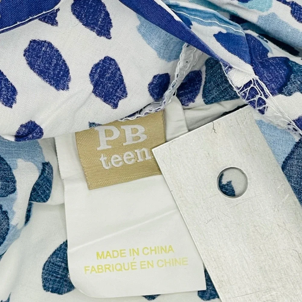 PBteen 2 Blue Leopard Animal Print Standard Pillowcase White Blue PB Teen